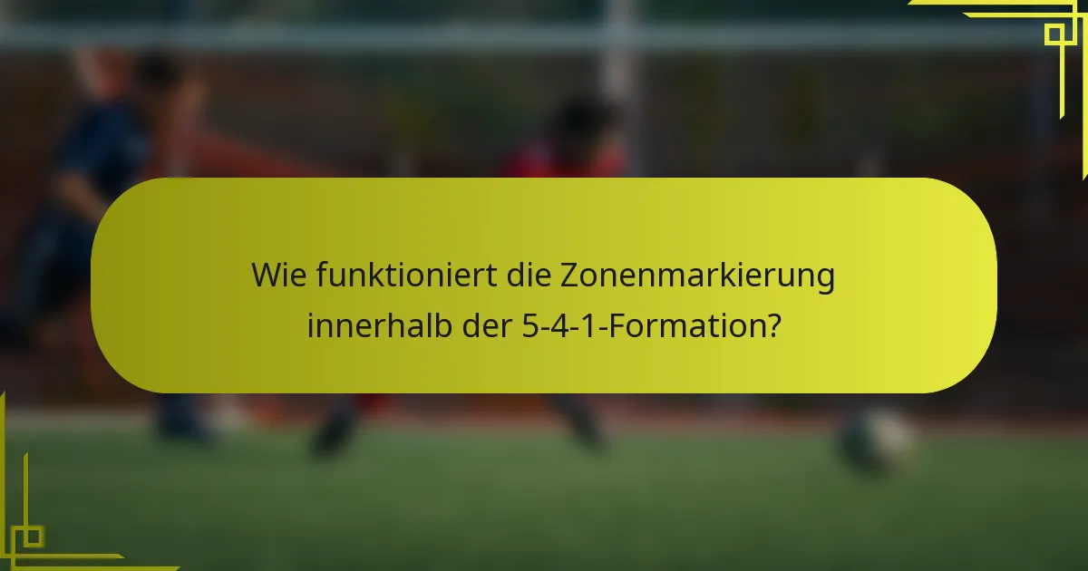 Wie funktioniert die Zonenmarkierung innerhalb der 5-4-1-Formation?
