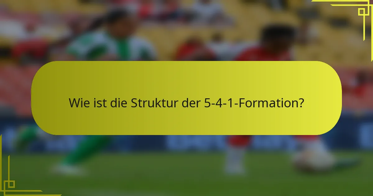 Wie ist die Struktur der 5-4-1-Formation?